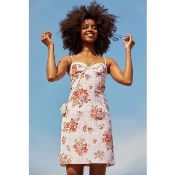 Brock Collection x H&M Powder Pink Floral Lyocell-blend Mini Dress Medium - Picture 6 of 7